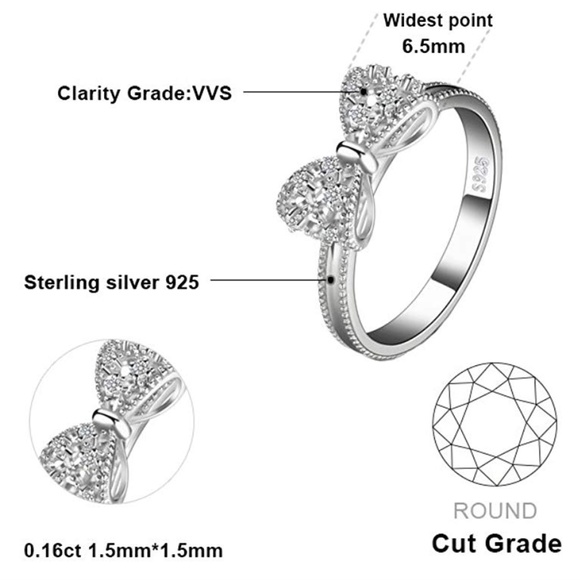 🎀 Anniversary Bow Sterling Silver Ring 💍 - Picture 8 of 8